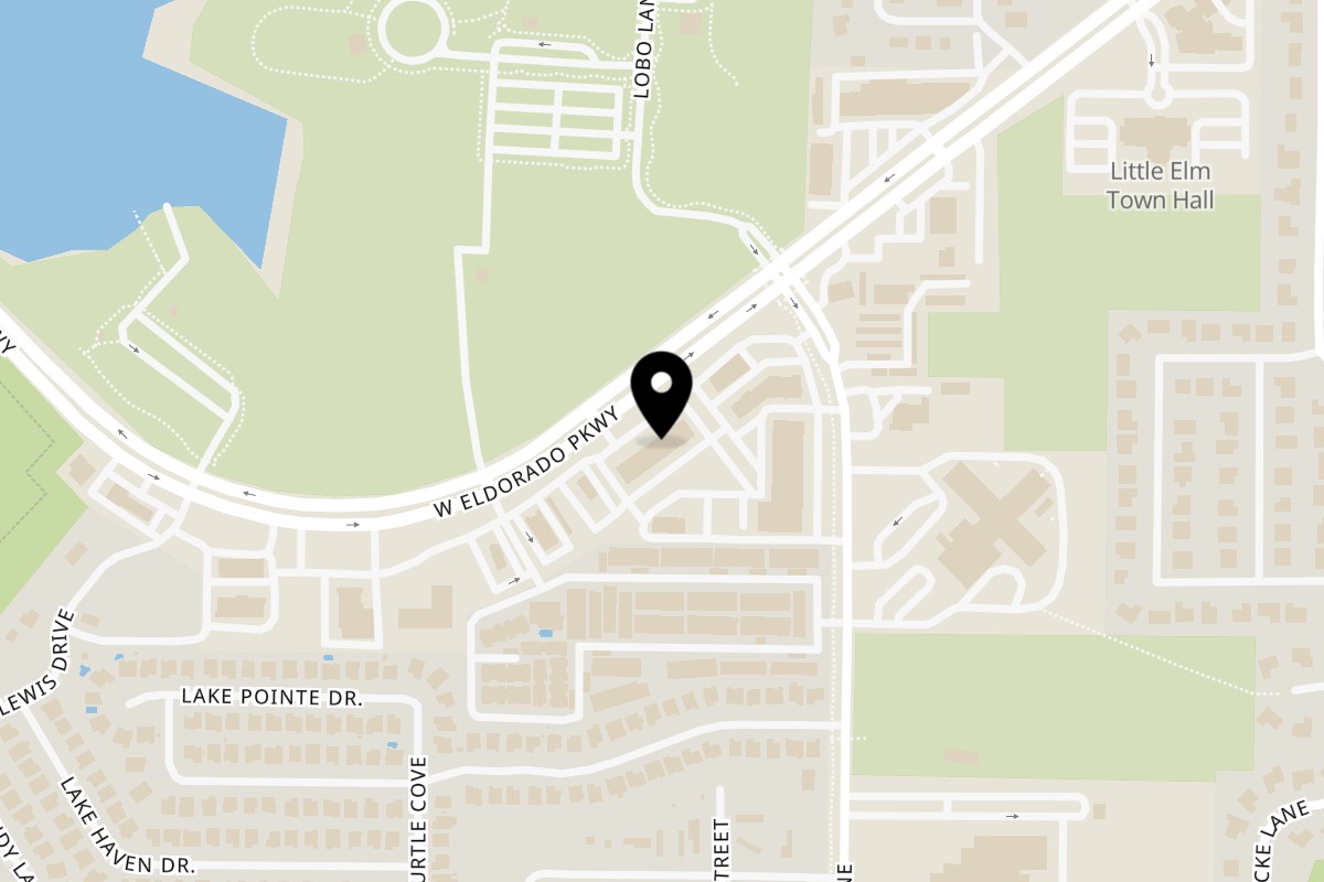 Map showing the location of Indraprastha Indian Kitchen on 850 W Eldorado Pkwy #300 in Little Elm